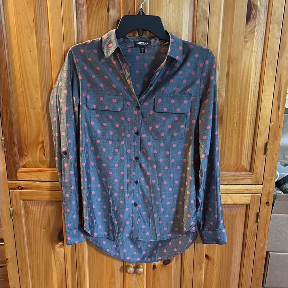 Express Polka Dot Button Down
